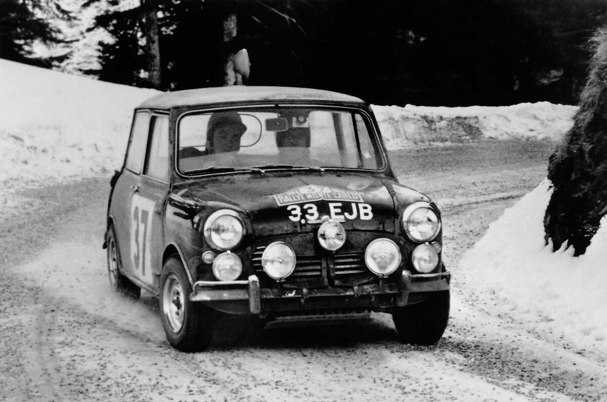Paddy Hopkirk Mini rallying bend