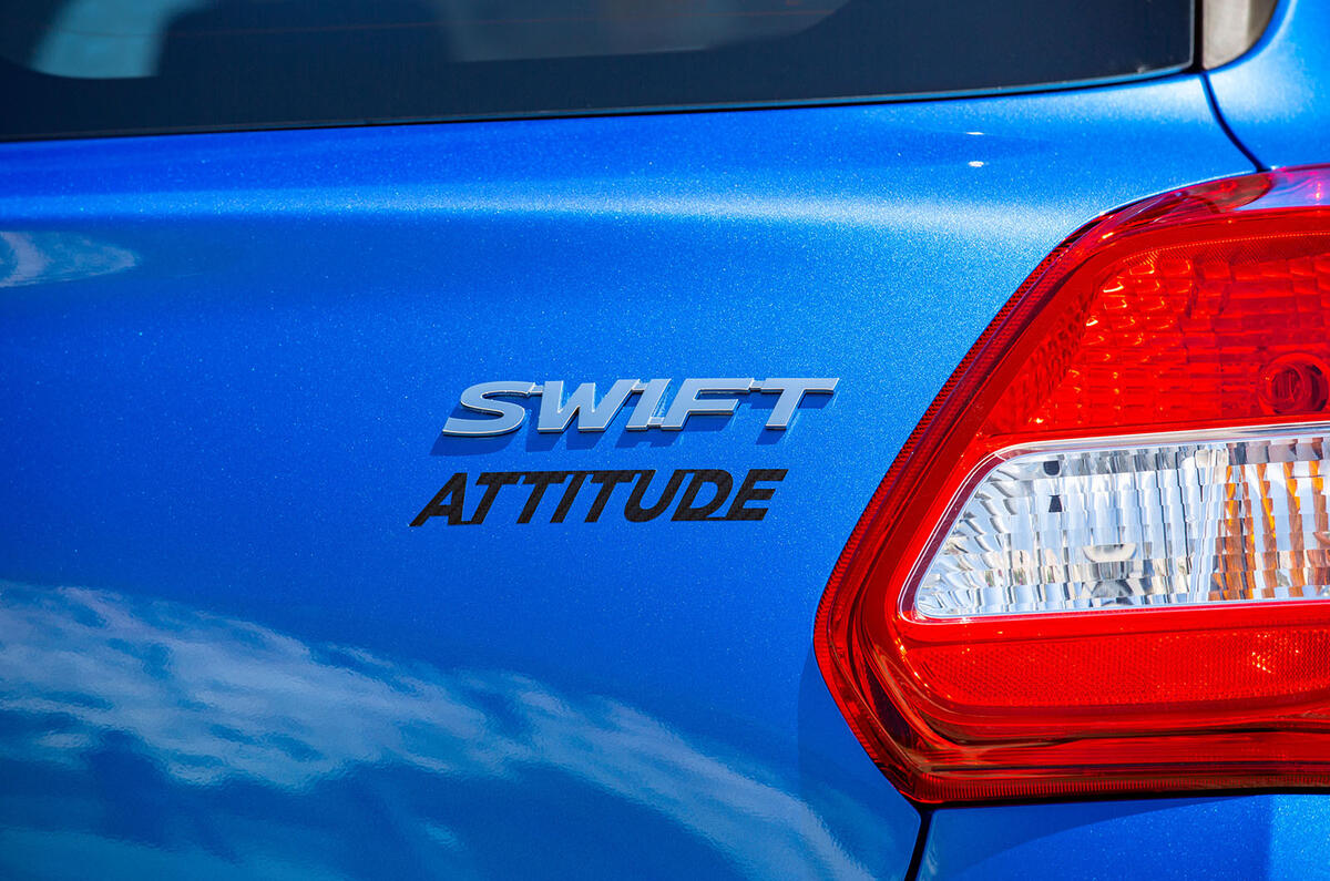Suzuki Swift Attitude 2019 UK first drive review - rear badge