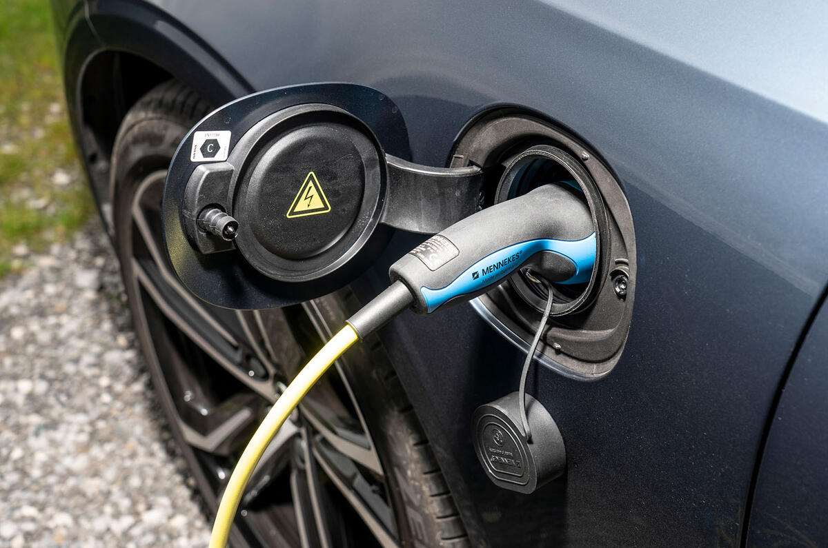 Volvo V90 Recharge T6 2020 UK first drive review - charging port