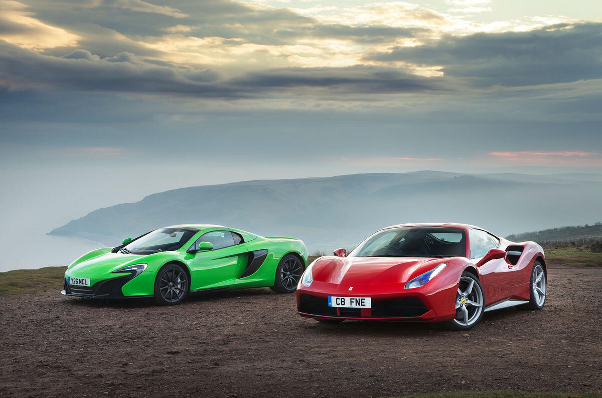 Ferrari 488 GTB and McLaren 650S