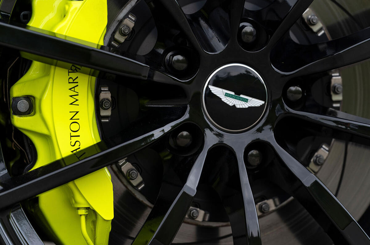Aston Martin DB11 AMR 2018 review brake calipers