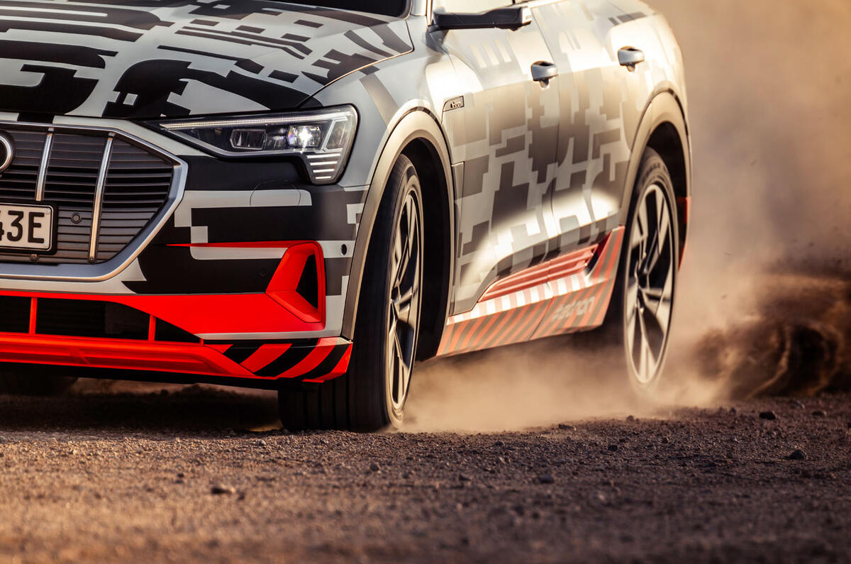 Audi e-Tron 2019 prototype first drive review - wheels dust