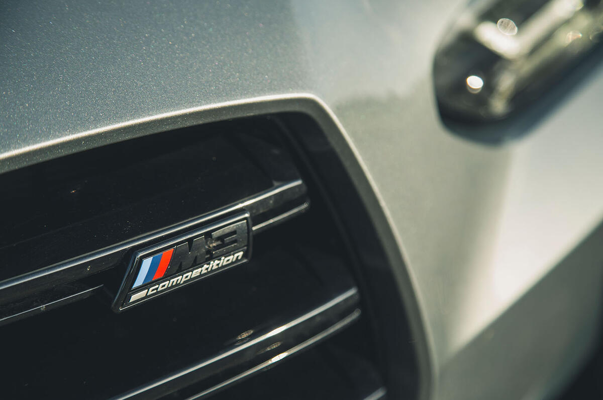 5 BMW M3 xDrive 2021 UK first drive review nose badge