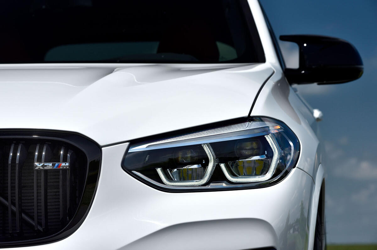 BMW X3 M Competition 2019 first drive review - headlights