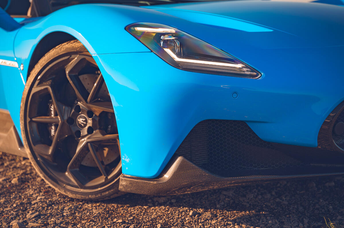 5 Maserati MC20 2022 UK first drive review headlights wheel