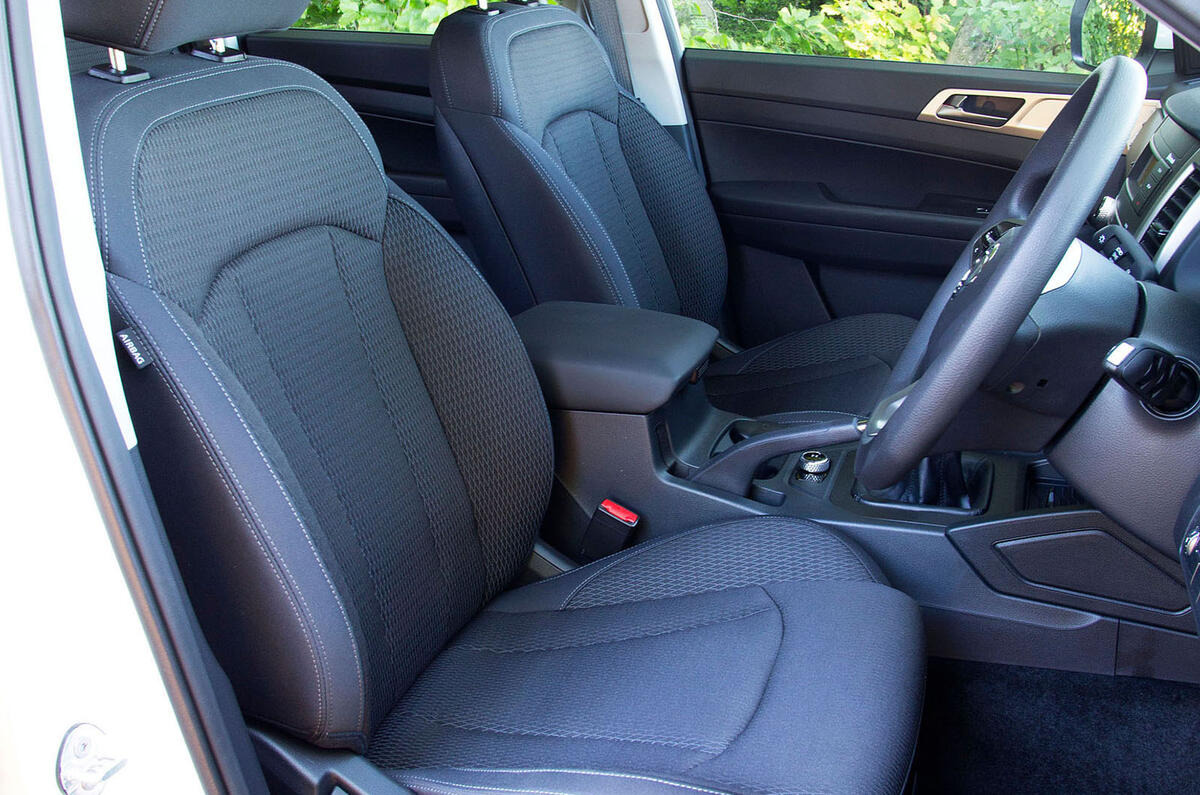 Ssangyong Musso EX 2019 UK first drive review - front seats