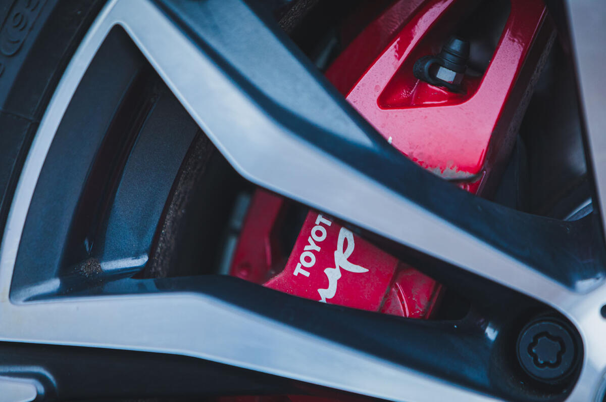 5 Toyota GR Supra 2 litre 2021 UK first drive review brake calipers