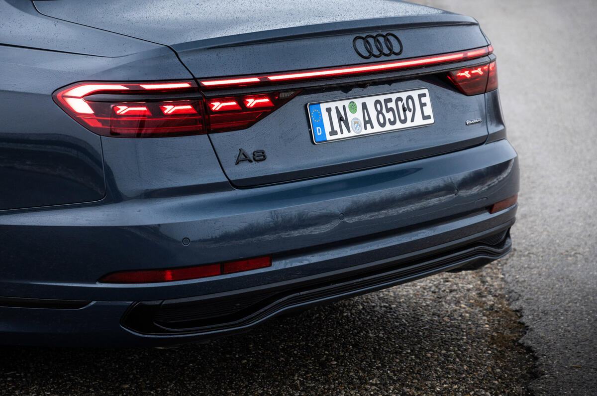 6 Audi A8 TFSIe 2022 first drive review rear lights