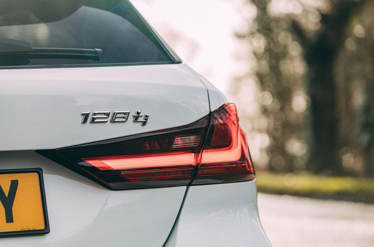 6 BMW 1 Series 128ti 2021 UK first drive review rear badge
