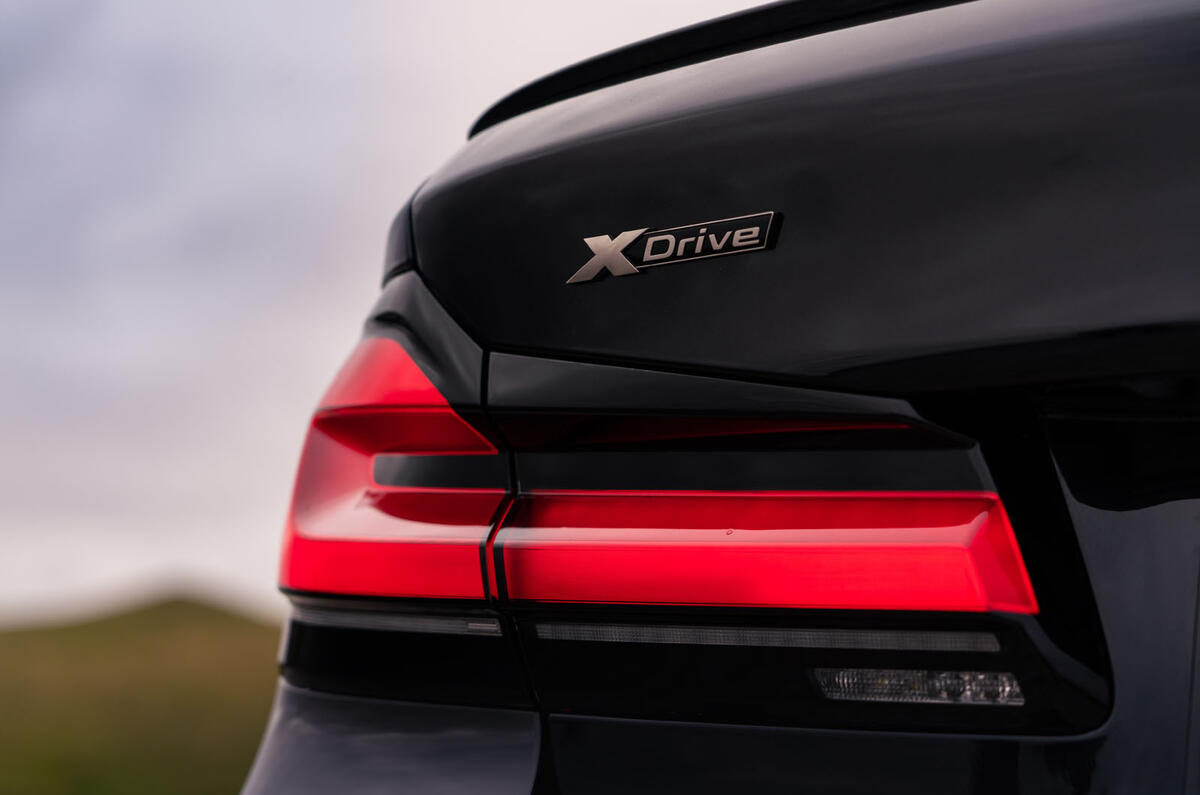 BMW 5 Series M550i 2020 UK first drive - rear lights