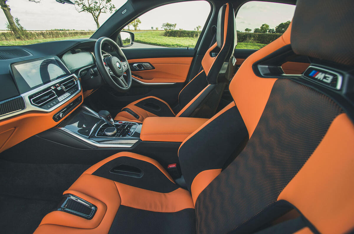 6 BMW M3 xDrive 2021 UK first drive review cabin