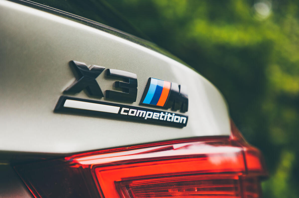 BMW X3 M Competition 2019 UK first drive review - rear badge
