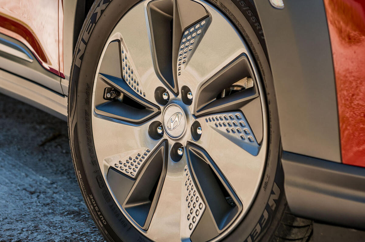 Hyundai Kona EV prototype drive 2018 alloy wheels