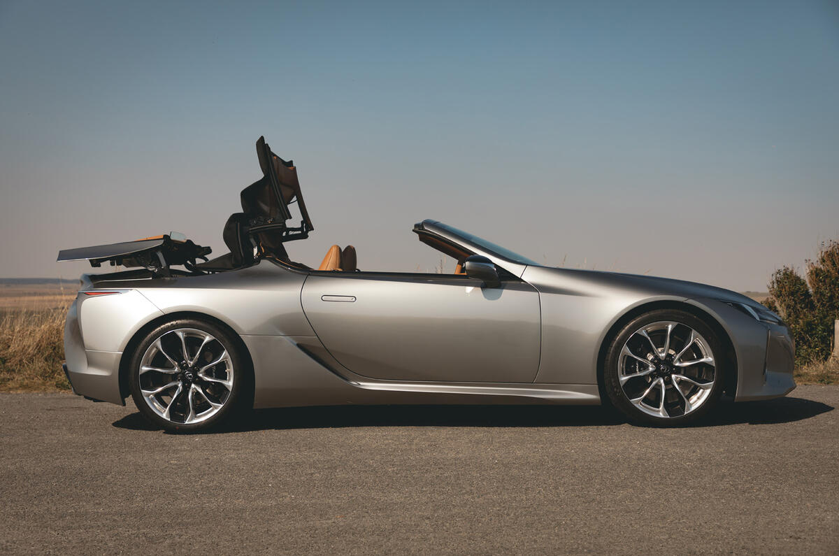 Lexus LC Convertible 2020 UK first drive review - roof opening