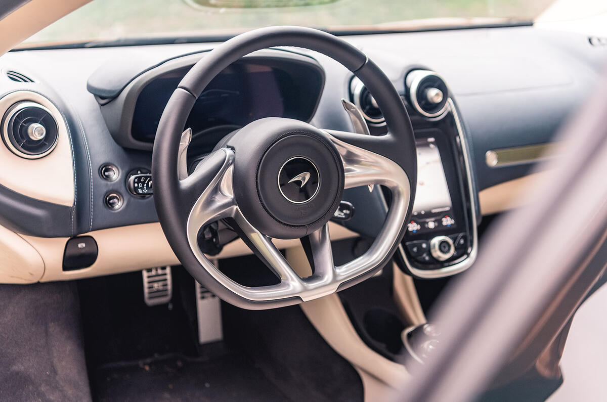 McLaren GT 2019 UK first drive review - steering wheel
