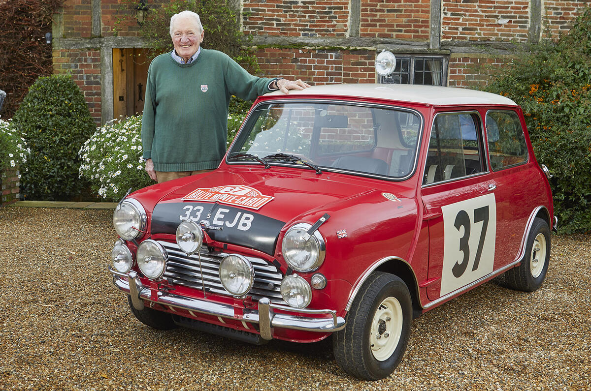 Paddy Hopkirk with winning Mini