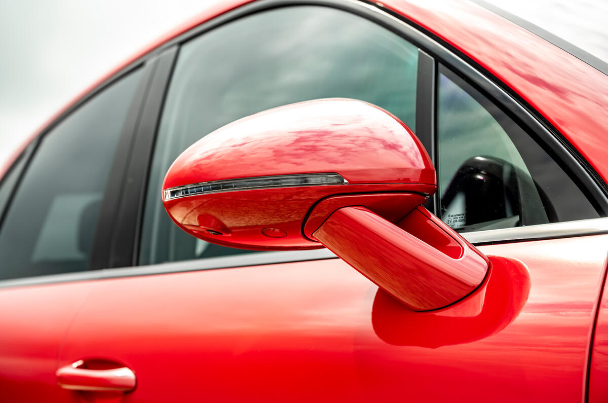 6 Porsche Macan GTS 2021 UK LHD first drive wing mirror