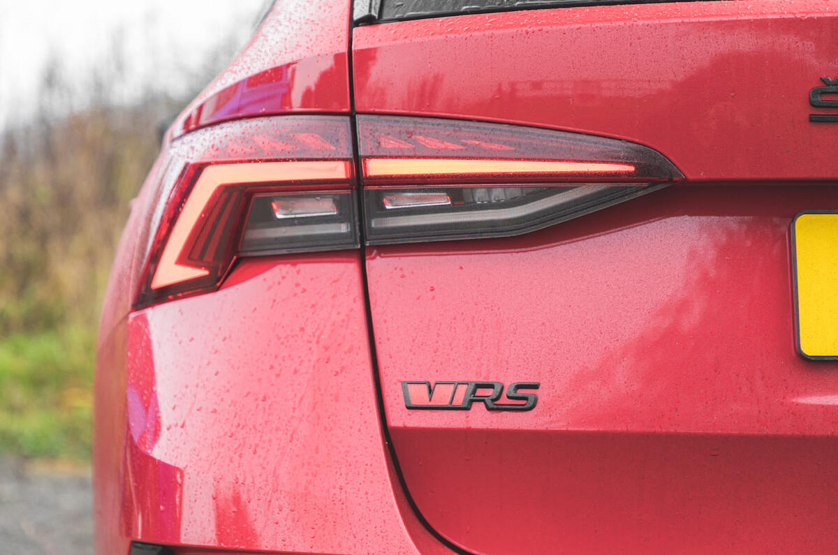 Skoda Octavia vRS iV 2020 UK First drive - rear badge