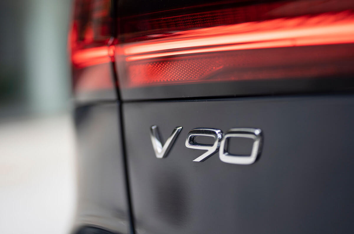 Volvo V90 Recharge T6 2020 UK first drive review - rear badge