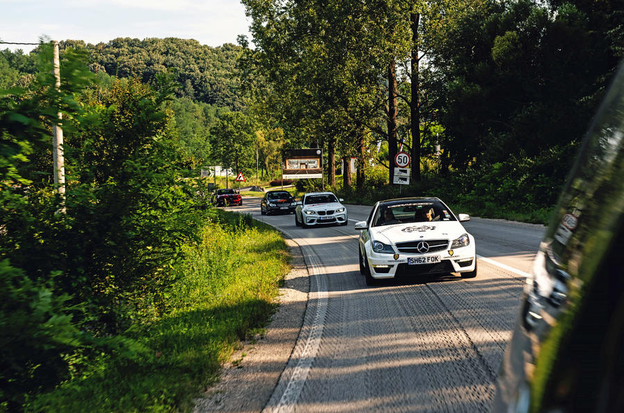 Rally for Heroes - Mercedes and BMW on country roads