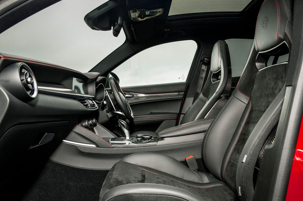 Alfa Romeo Stelvio Quadrifoglio 2018 UK RHD first drive - cabin