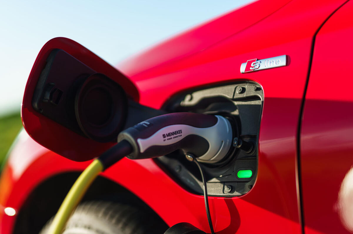 Audi A3 TFSIe 2020 UK first drive review - charging port