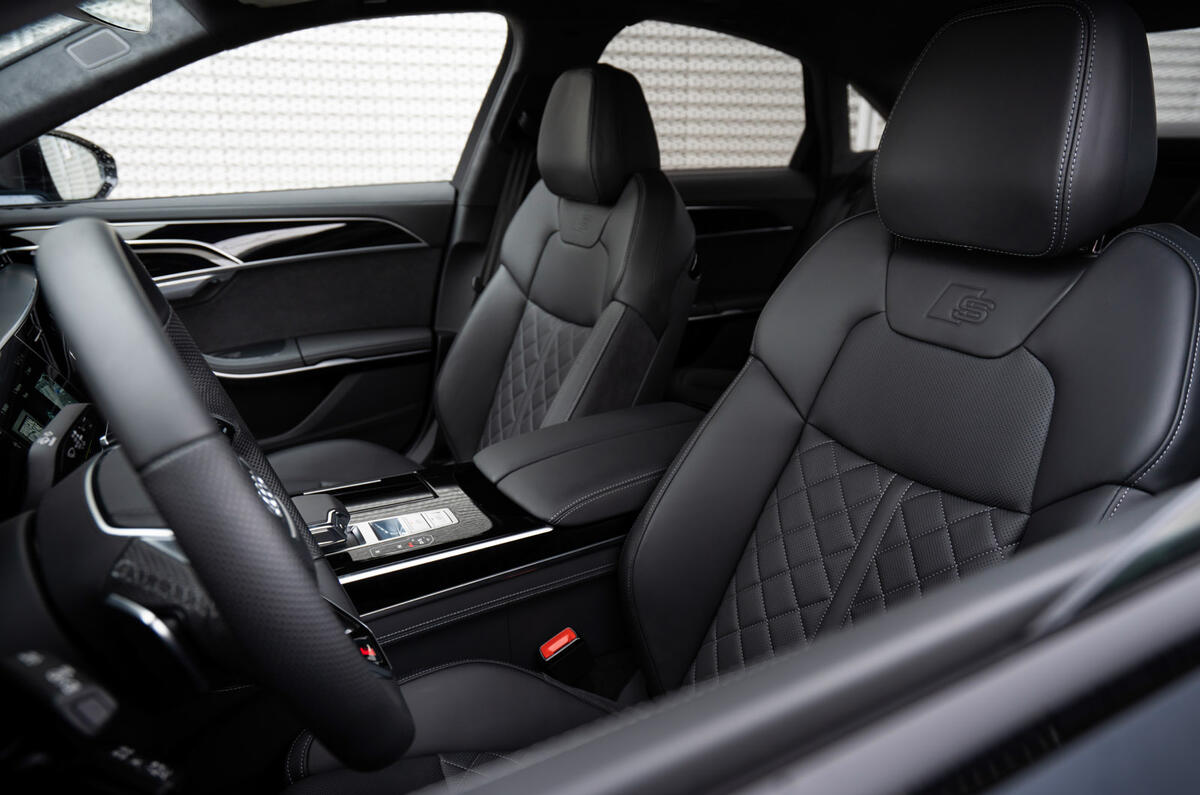 7 Audi A8 TFSIe 2022 first drive review front seats