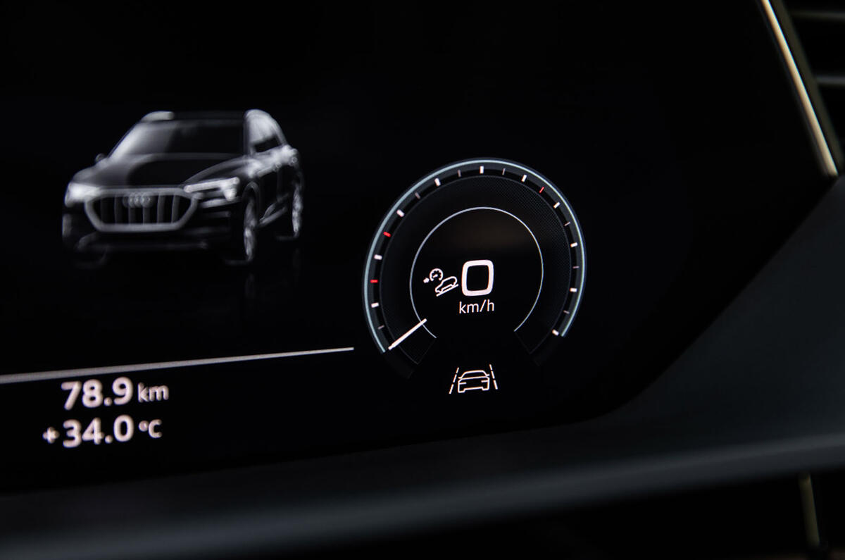 Audi e-Tron 2019 prototype first drive review - tacho