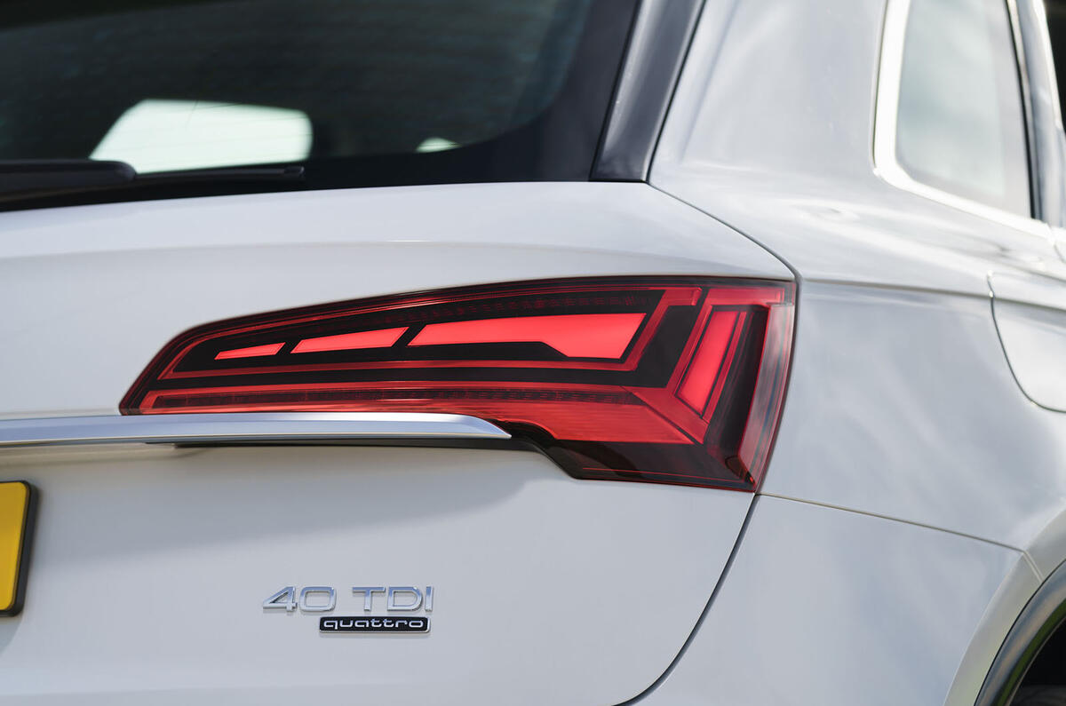 Audi Q5 40 TDI Sport 2020 UK first drive review - rear lights