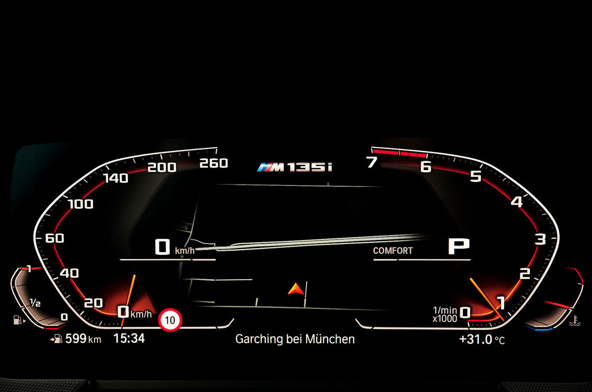 BMW 1 Series M135i 2019 first drive review - instruments