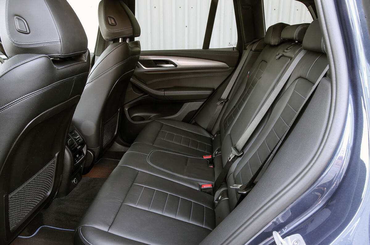 BMW X3 xDrive30e 2020 UK first drive review - rear seats