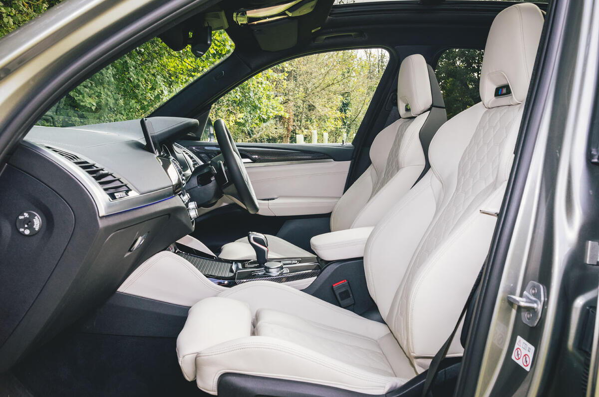 BMW X3 M Competition 2019 UK first drive review - front seats