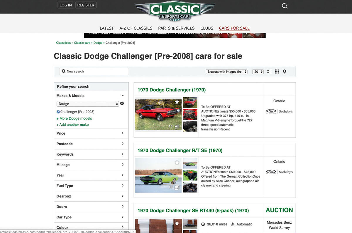 Classic and Sports Car classifieds