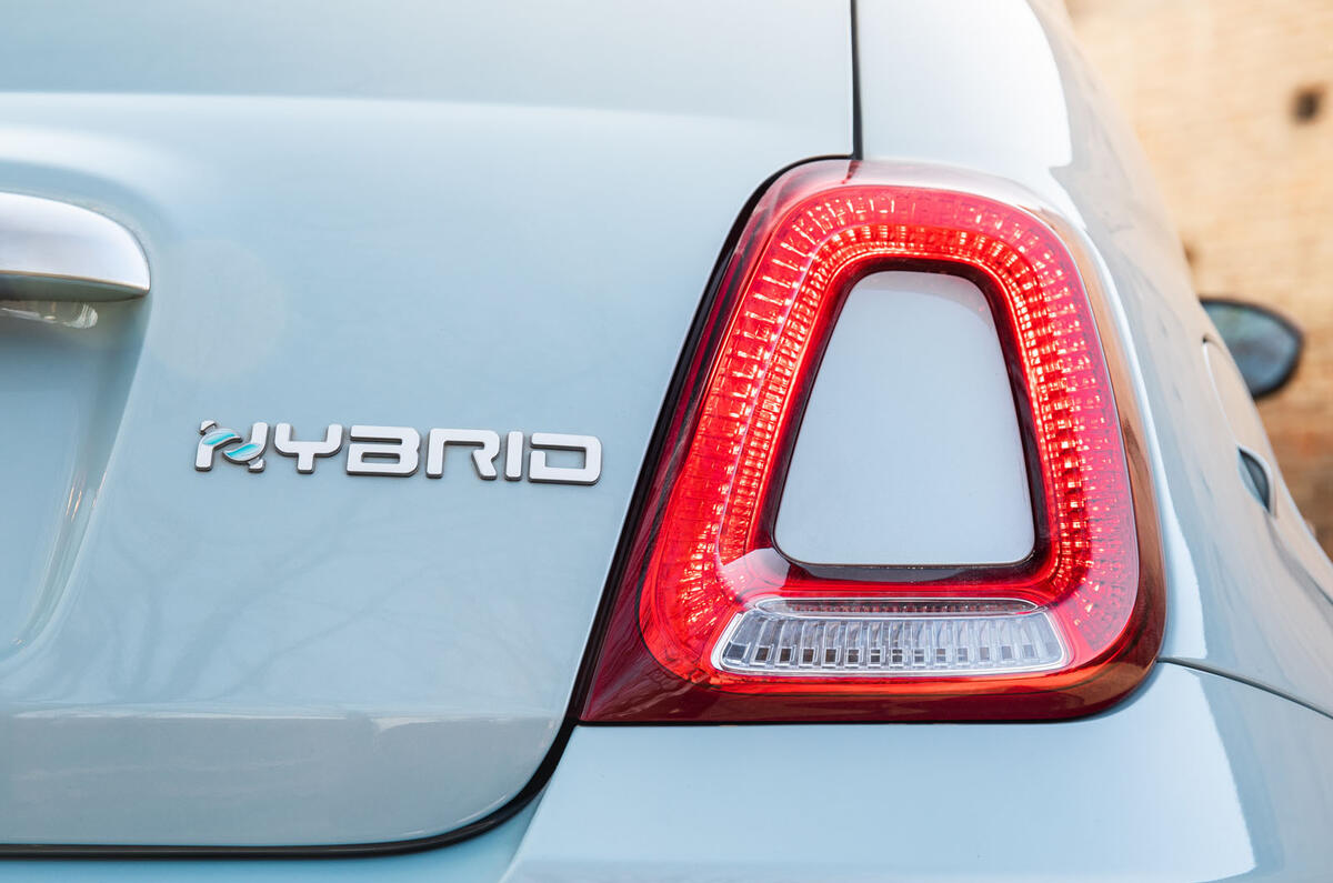 Fiat 500 Hybrid 2020 first drive review - rear lights