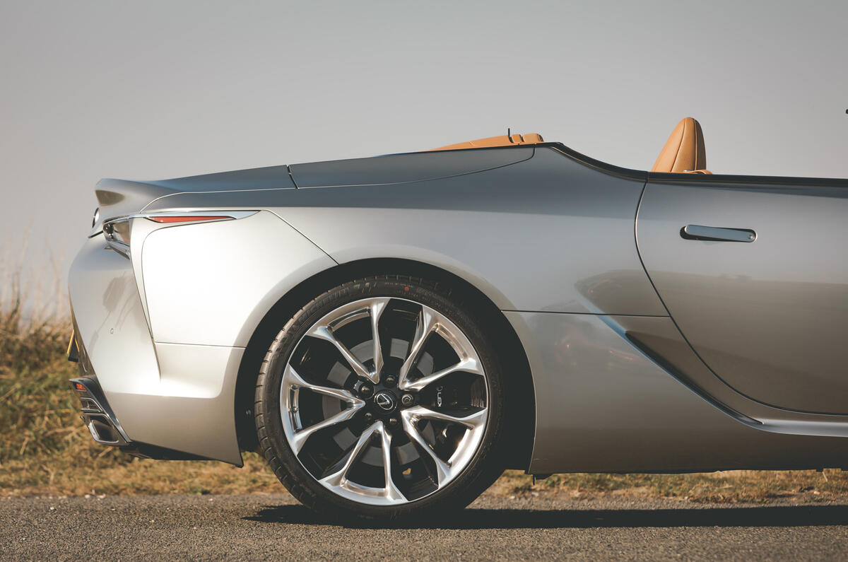 Lexus LC Convertible 2020 UK first drive review - rear arch
