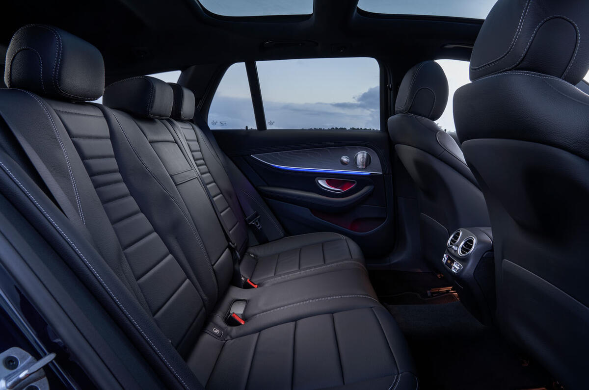 7 Mercedes Benz E Class 400d Estate 2021 UK first drive review rear seats