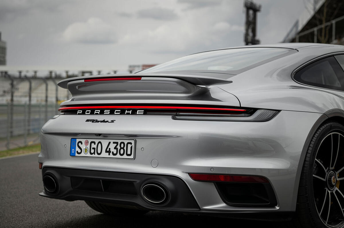 Porsche 911 Turbo S 2020 first drive review - exhausts Porsche 911 Turbo S 2020 first drive review - exhausts