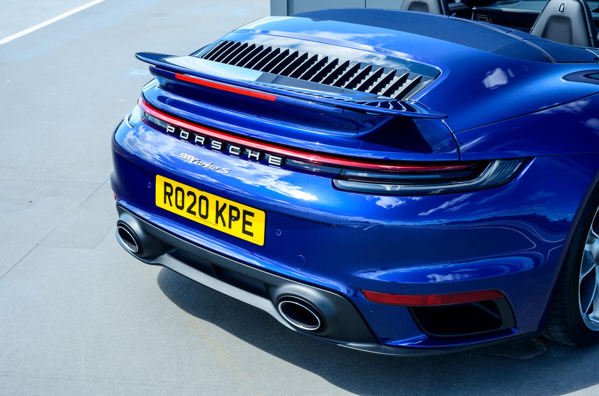 Porsche 911 Turbo S Cabriolet 2020 UK first drive review - rear rend