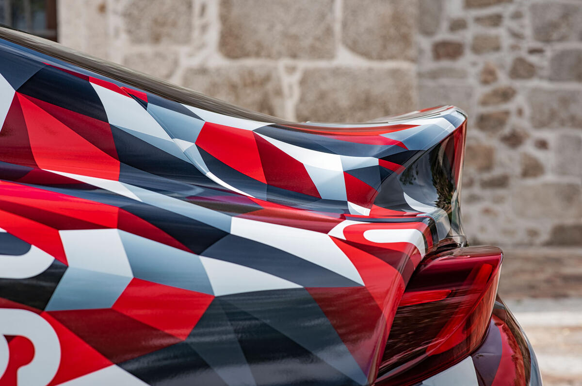 Toyota Supra 2019 prototype first drive review spoiler