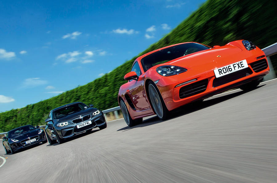 Porsche 718 Cayman S vs BMW M2 vs Jaguar F-Type: battle of the luxury sports cars