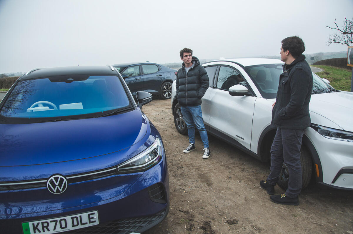 Taking charge VW ID 4 and Ford Mustang Mache meet Polestar 2 Autocar