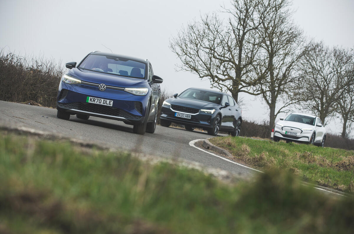 Taking charge VW ID 4 and Ford Mustang Mache meet Polestar 2 Autocar