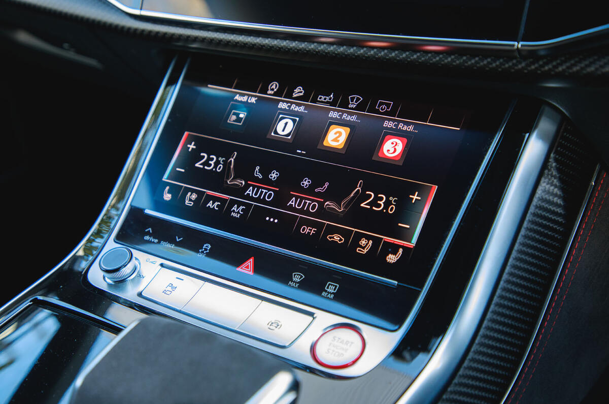 Audi RS Q8 2020 UK first drive review - climate controls