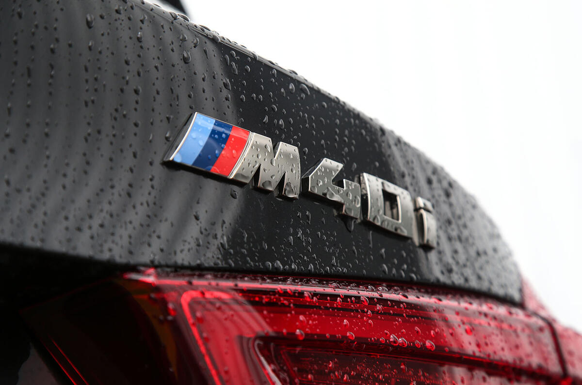 BMW X3 M40i 2018 UK review boot badges