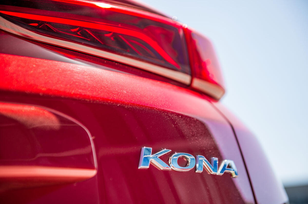 Hyundai Kona EV prototype drive 2018 Kona badge