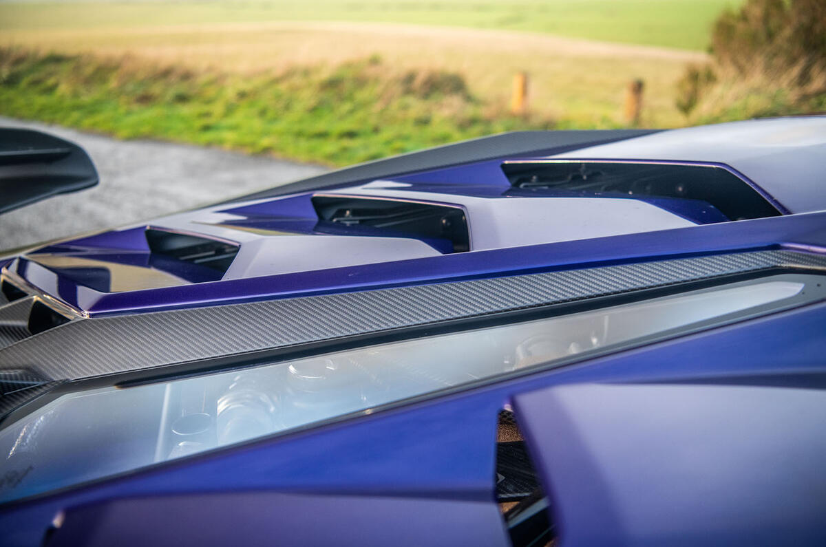 Lamborghini Aventador SVJ 2018 UK first drive review - rear styling
