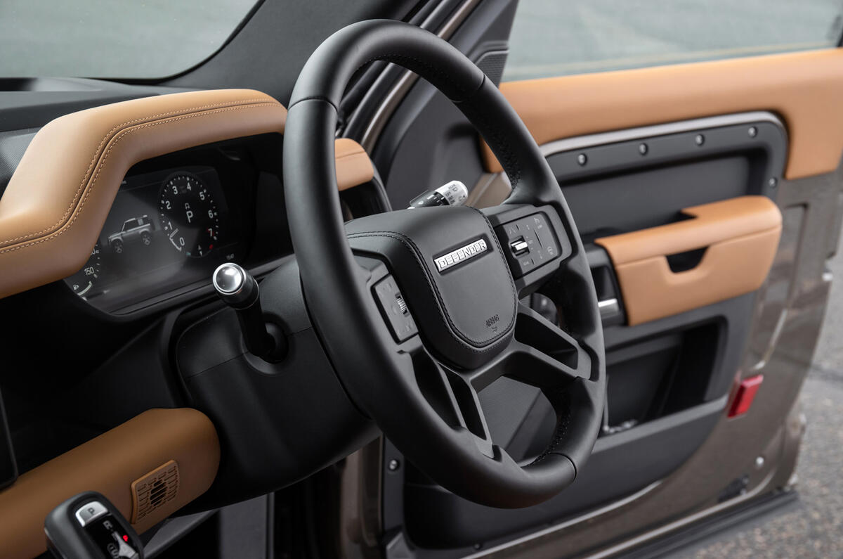 Land Rover Defender 90 P400 X 2020 UK first drive review - steering wheel