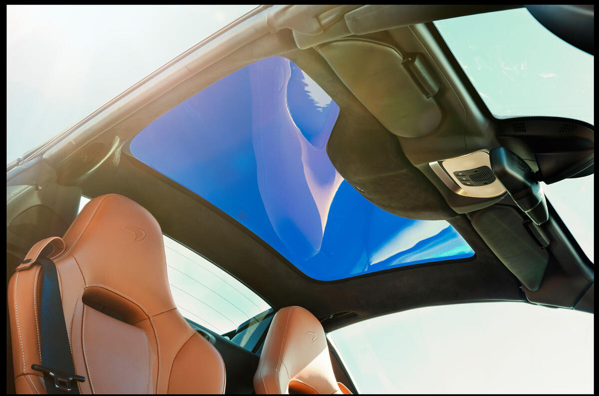 McLaren 720S Spider 2019 first drive review - sunroof