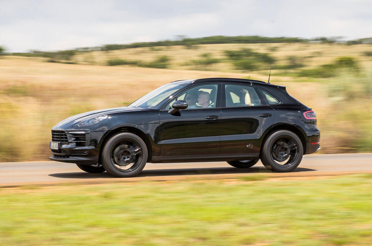 Porsche Macan prototype 2018 on the road side