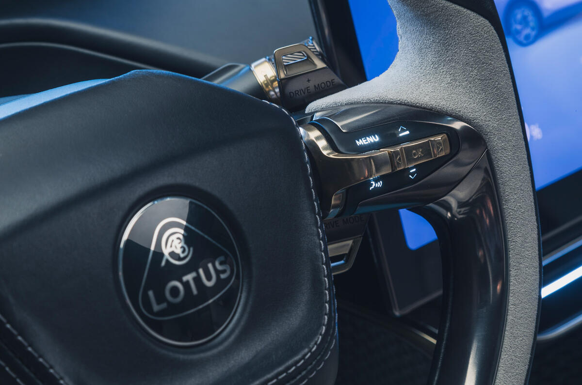 84 Lotus Eletre 2022 official reveal Autocar steering wheel